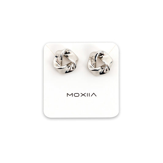 Silver Twisted Knot Stud Earrings – Elegant Minimalist Jewelry for Women, Classic & Lightweight Design, Perfect for Everyday Wear or Special Occasions