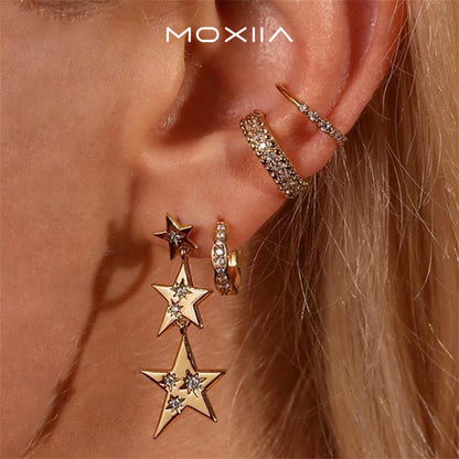 Star Earrings and Ear Cuff Set