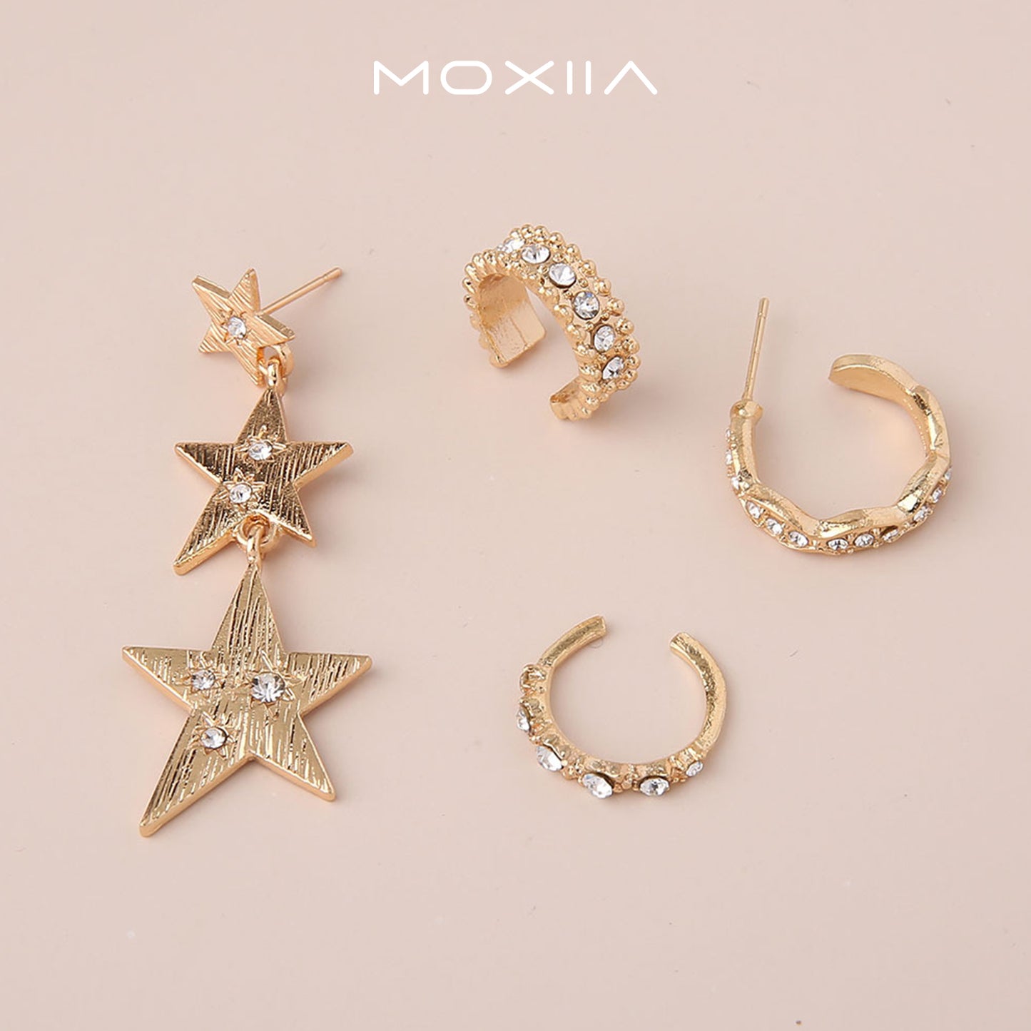 Star Earrings and Ear Cuff Set