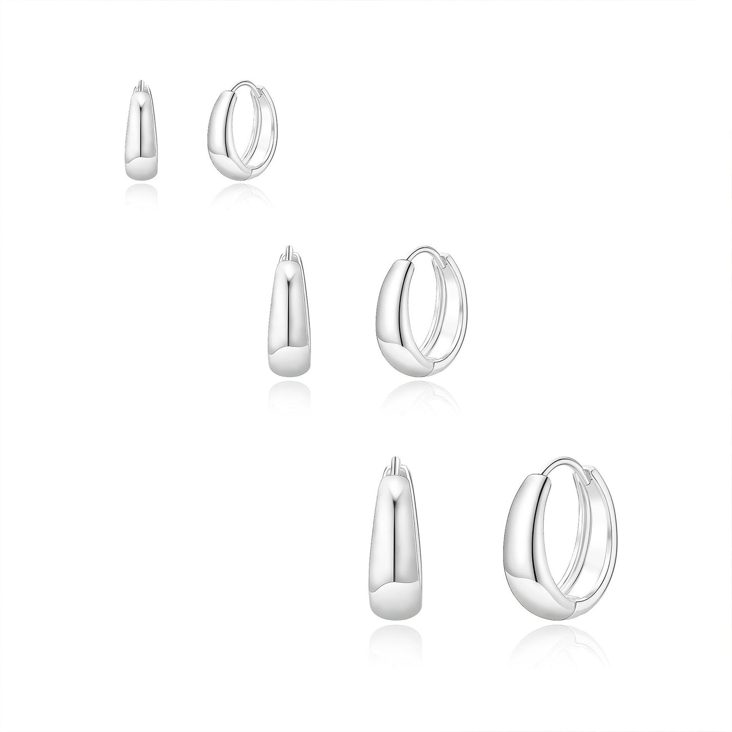 Oval Earring Set (3 Pairs)