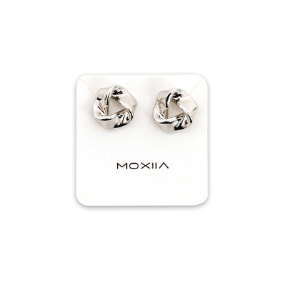 Silver Twisted Knot Stud Earrings – Elegant Minimalist Jewelry for Women, Classic & Lightweight Design, Perfect for Everyday Wear or Special Occasions
