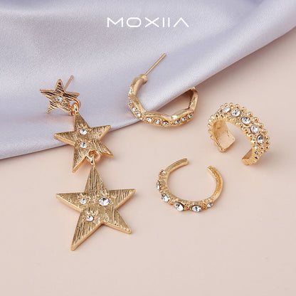 Star Earrings and Ear Cuff Set